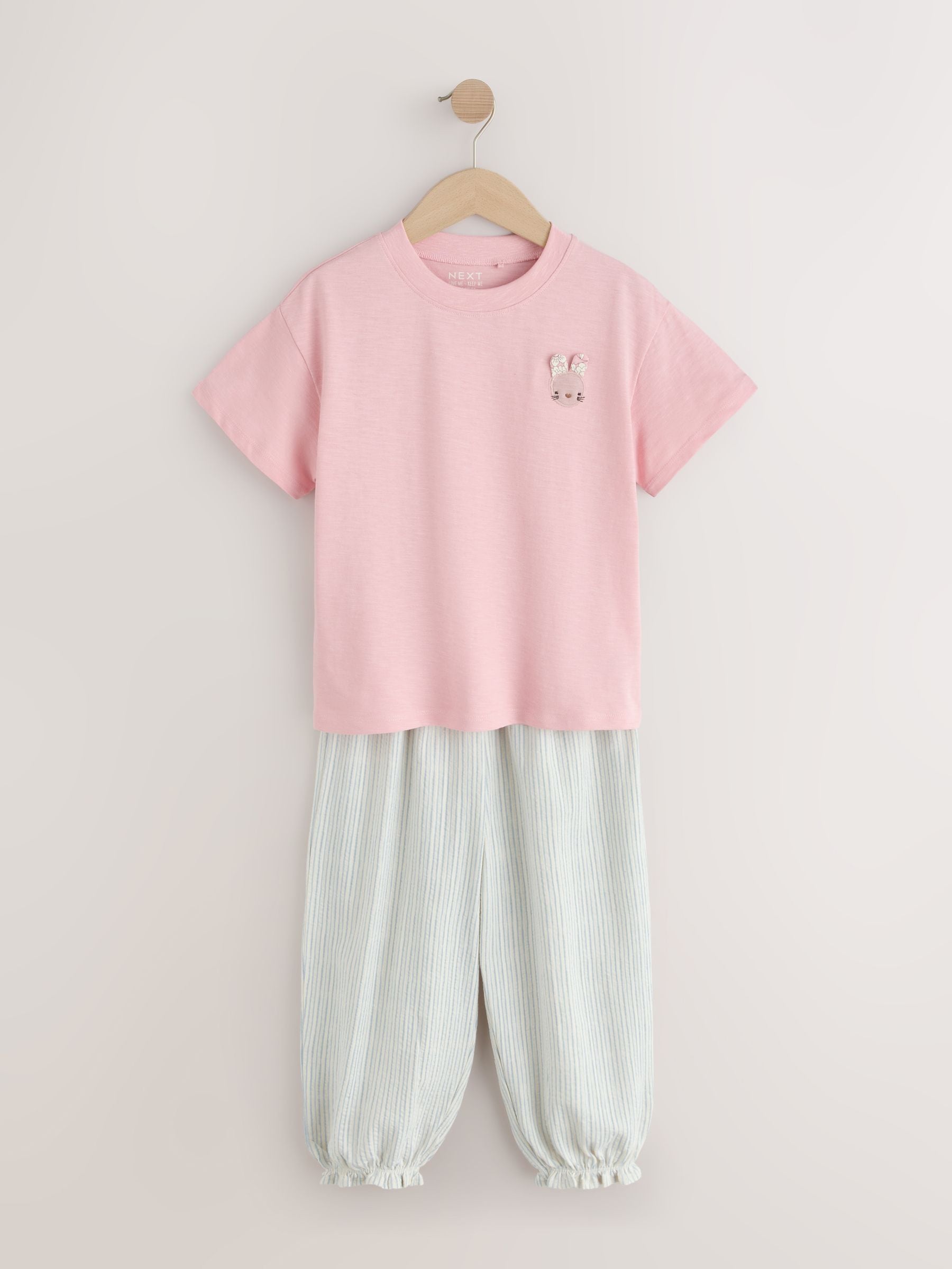 Pink/Blue Top & Trousers Set 2 Pack (3mths-7yrs) image 6