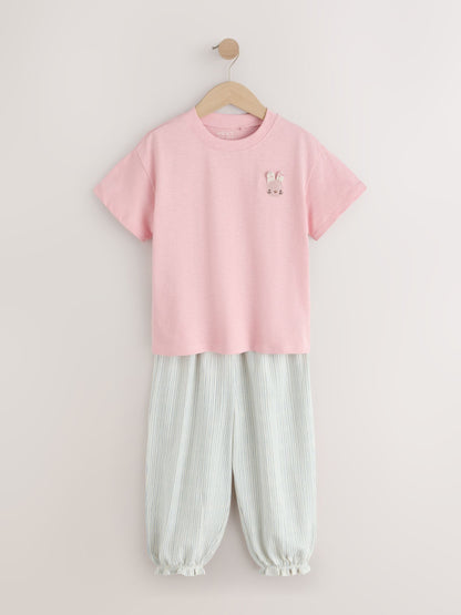 Pink/Blue Top & Trousers Set 2 Pack (3mths-7yrs) image 6
