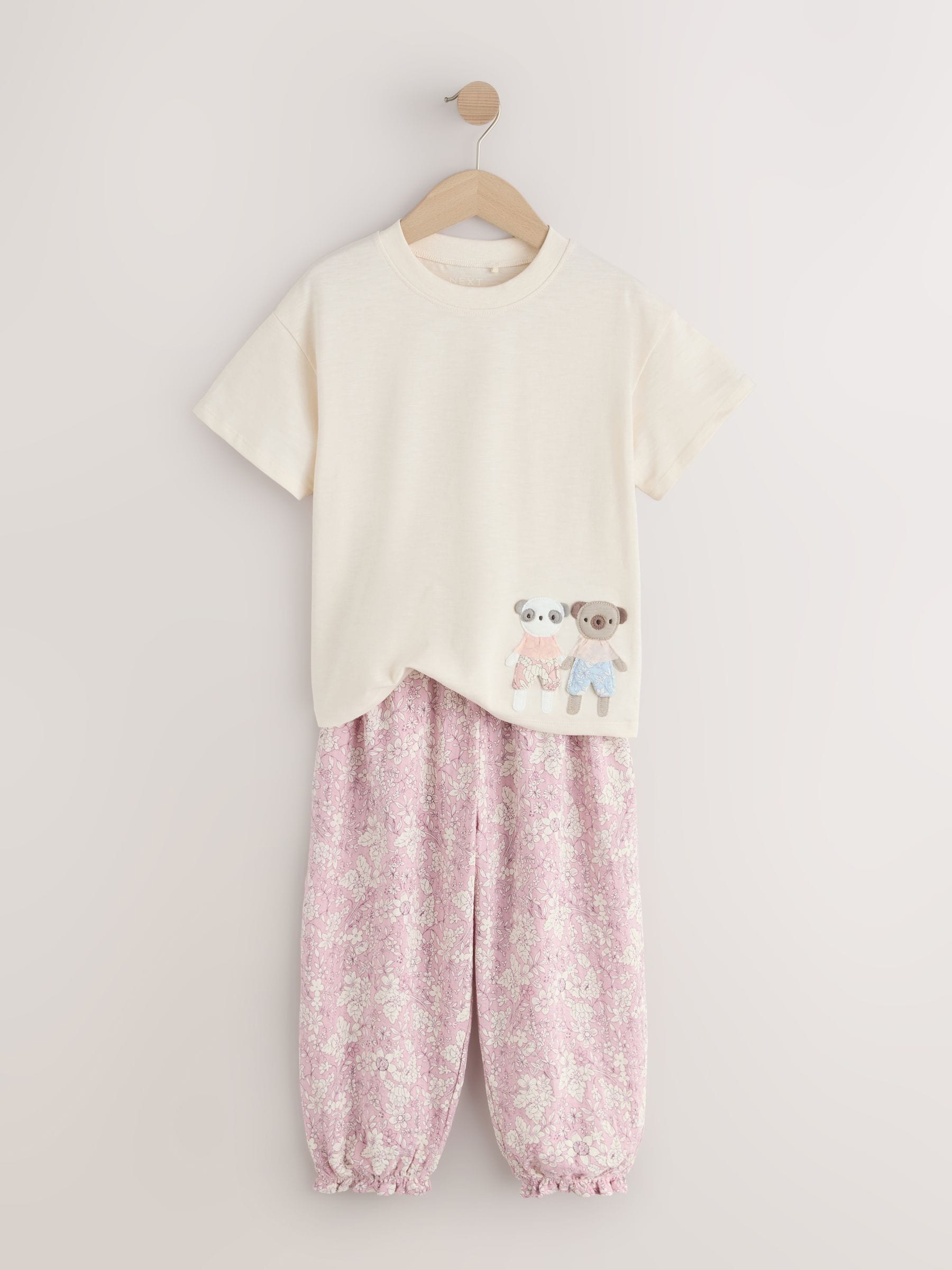 Pink/Blue Top & Trousers Set 2 Pack (3mths-7yrs) image 8