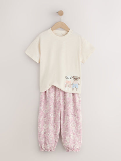Pink/Blue Top & Trousers Set 2 Pack (3mths-7yrs) image 8