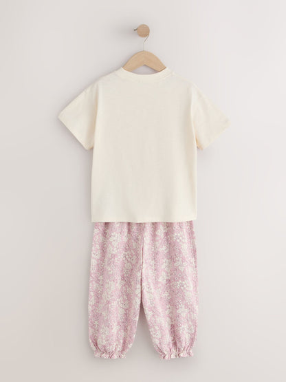 Pink/Blue Top & Trousers Set 2 Pack (3mths-7yrs) image 9