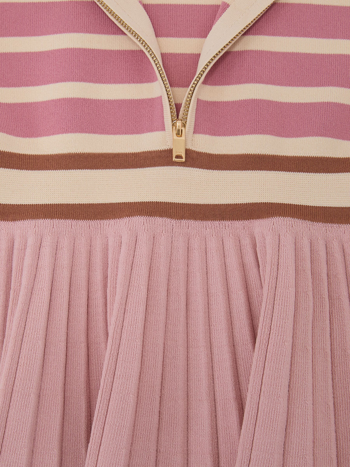 Reiss Pink Ophelia 3-9 yrs Cotton Collared Stripe Knit Dress image 5