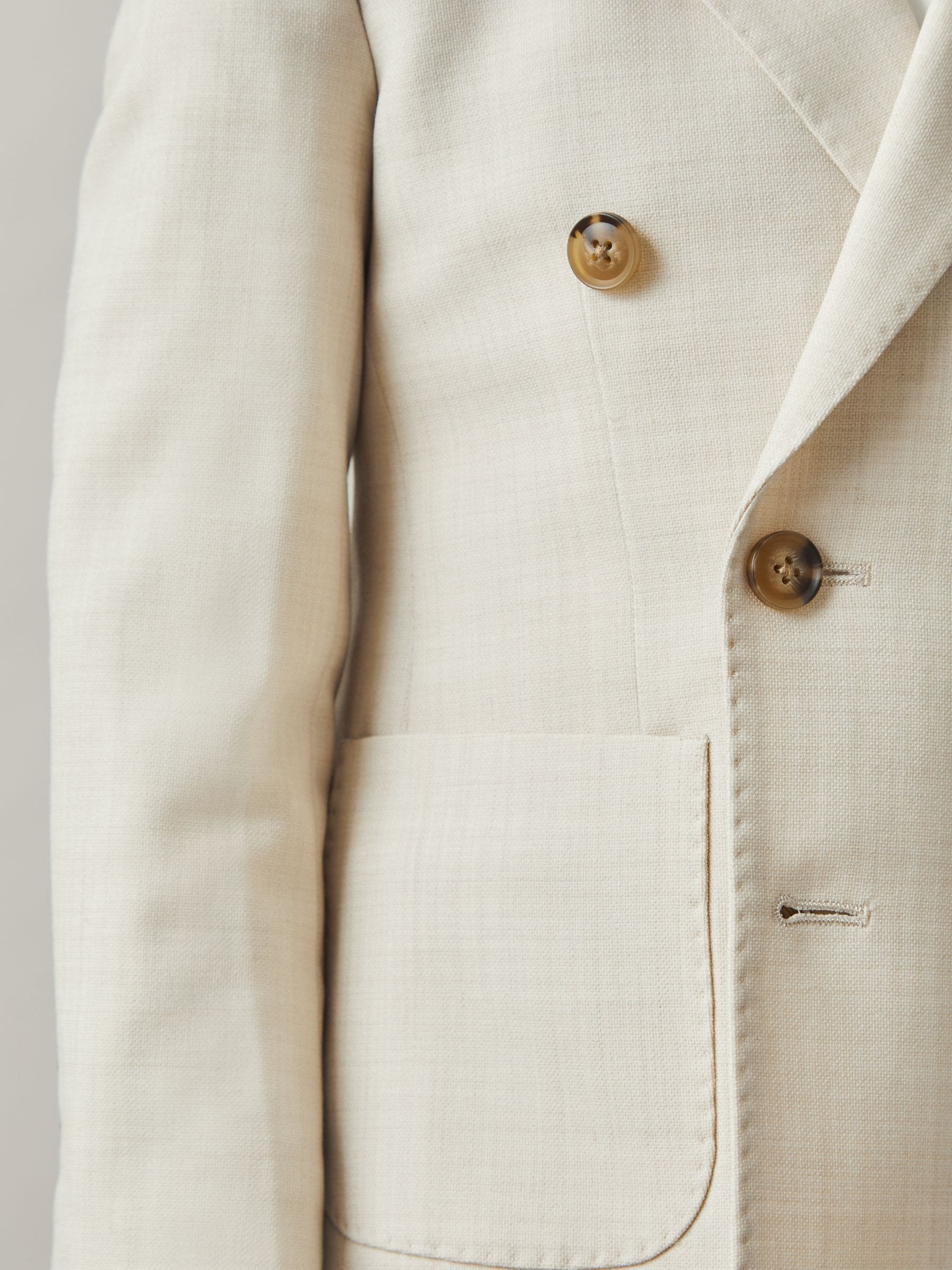 Reiss Stone Belmont J 9-13 yrs Double-Breasted Textured Blazer With Wool image 4