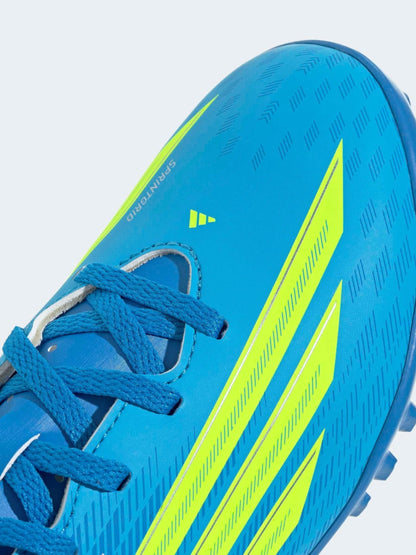 adidas Bright Blue Kids F50 Club Turf Football Trainers image 9