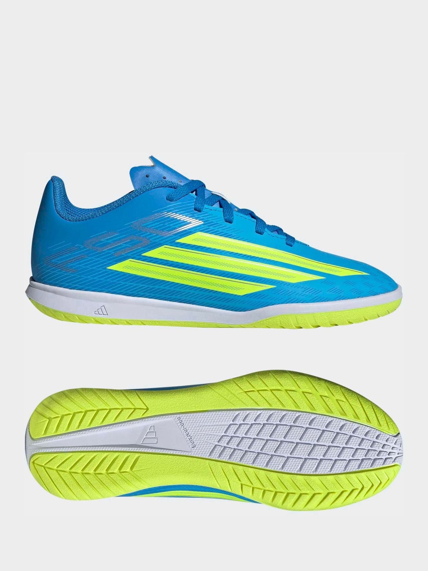 adidas Bright Blue F50 Club Indoor Kids Football Trainers image 7