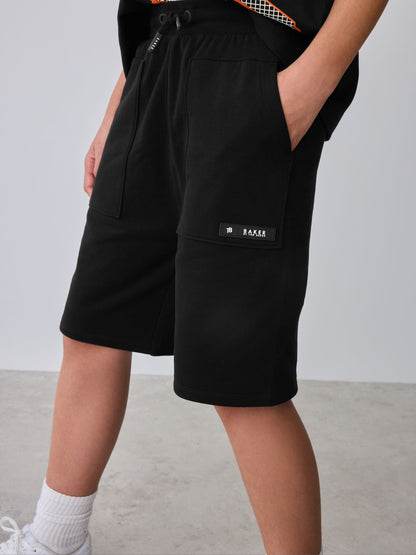 Baker by Ted Baker Oversized Graphic Black T-Shirt and Shorts Set image 9