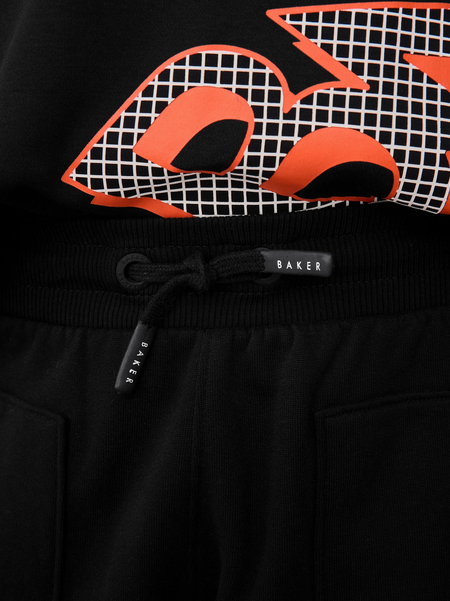 Baker by Ted Baker Oversized Graphic Black T-Shirt and Shorts Set image 11