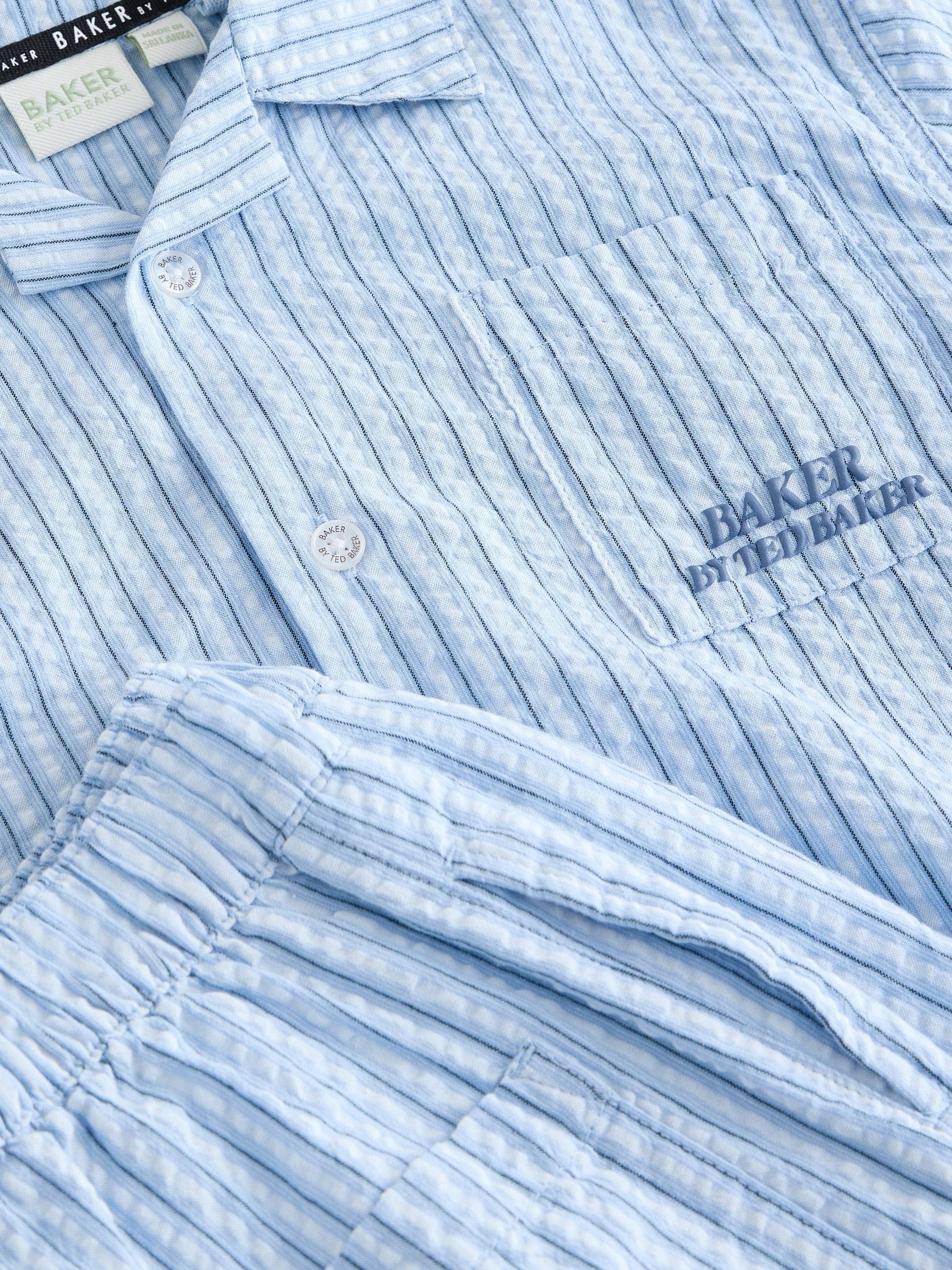 Baker by Ted Baker Textured Blue Stripe Shirt and Short Set image 11