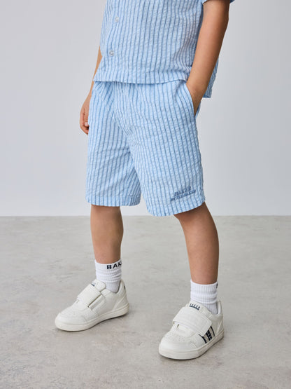 Dsiney Kidz - Baker by Ted Baker Textured Blue Stripe Shirt and Short Set image 4