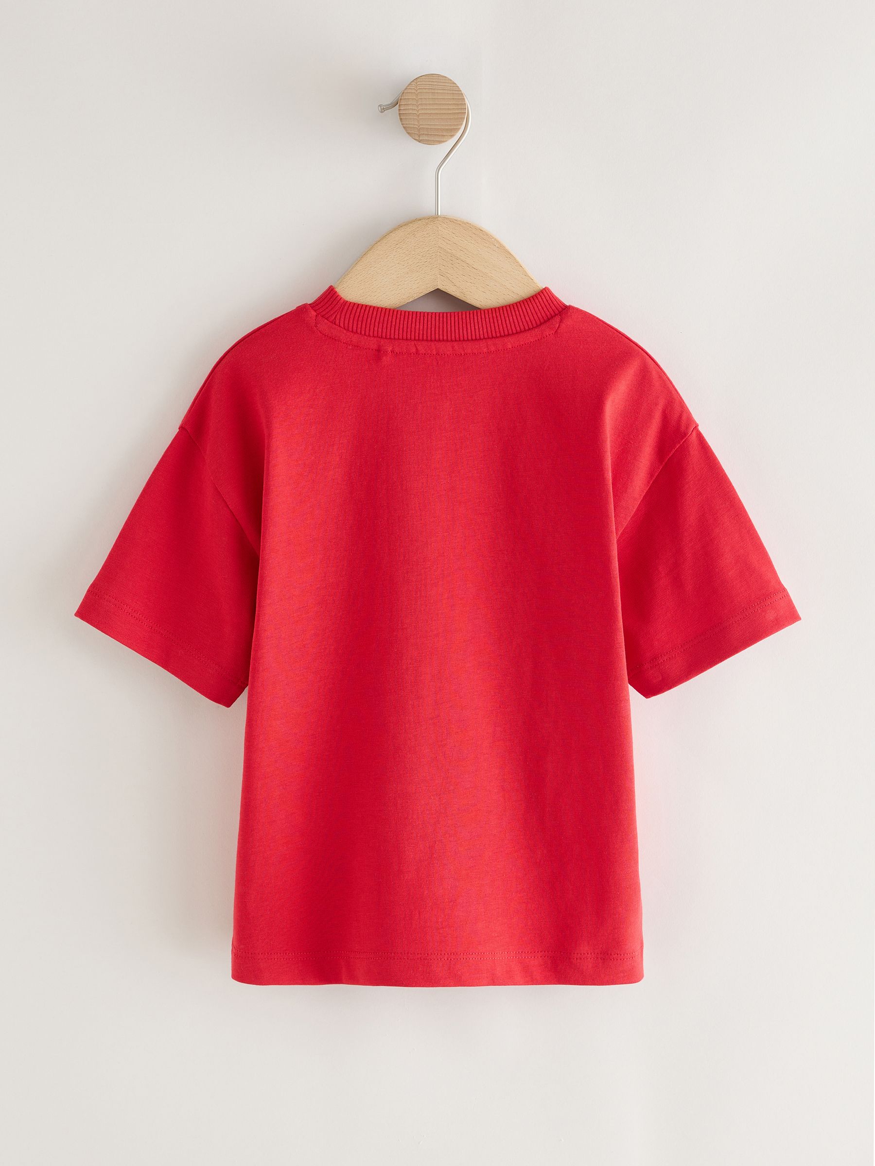 Red Short Sleeve Football Slogan T-Shirt (3mths-7yrs) image 6