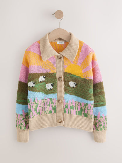 Dsiney Kidz - Sheep Farm Scene Cardigan (3-16yrs) image 1