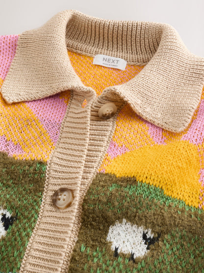 Dsiney Kidz - Sheep Farm Scene Cardigan (3-16yrs) image 3