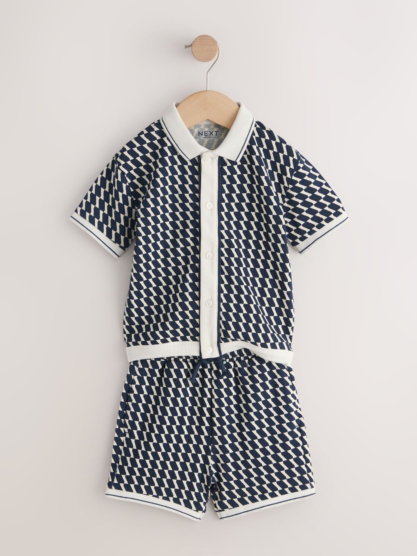Navy Check Short Sleeve Shirt and Shorts Set (3mths-7yrs) image 10