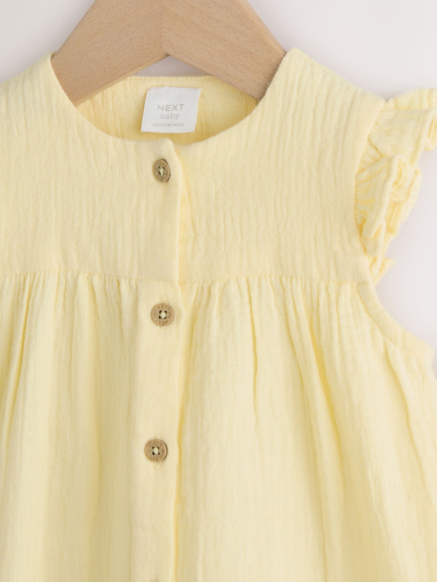 Yellow Baby Short Leg Muslin Romper (0mths-3yrs) image 3