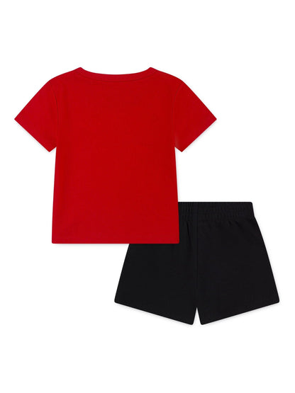 Nike Red/Black Infant Small Logo T-Shirt And Shorts Set image 2