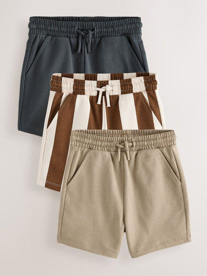 Dsiney Kidz - Brown/Cream Jersey Shorts 3 Pack (3mths-7yrs) image 1