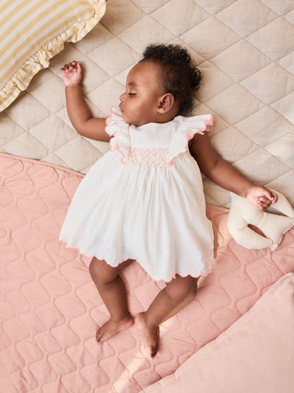 White Woven Baby Dress and Knickers Set 2 Piece (0mths-2yrs) image 1
