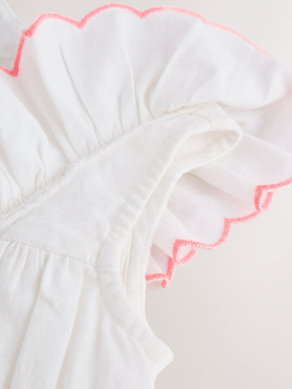 White Woven Baby Dress and Knickers Set 2 Piece (0mths-2yrs) image 8