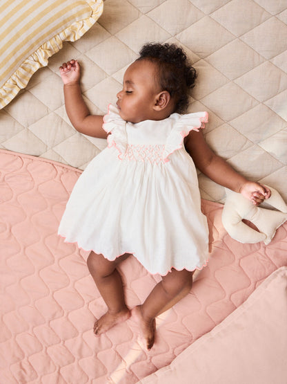 White Woven Baby Dress and Knickers Set 2 Piece (0mths-2yrs) image 1