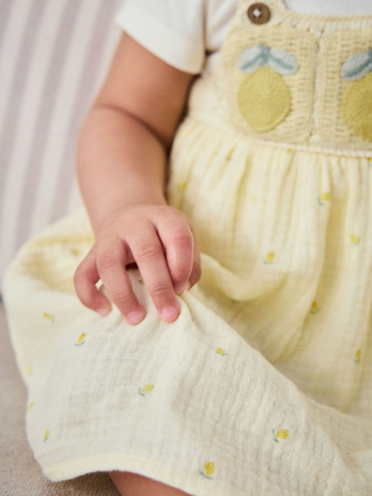 Dsiney Kidz - Yellow Lemon Crochet Pinafore And Bodysuit 2 Piece Set (0mths-2yrs) image 2