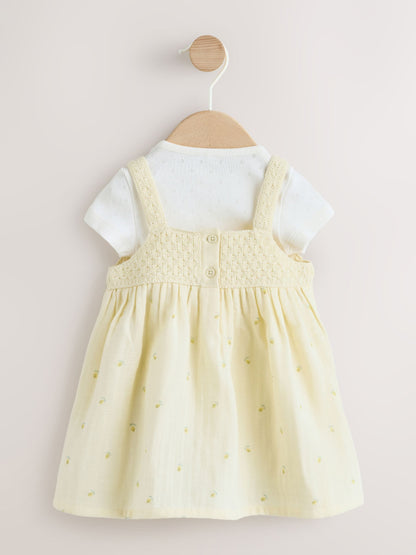 Dsiney Kidz - Yellow Lemon Crochet Pinafore And Bodysuit 2 Piece Set (0mths-2yrs) image 4
