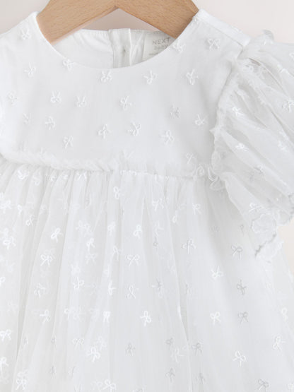 Dsiney Kidz - White Bow Mesh Baby Dress (0mths-2yrs) image 3
