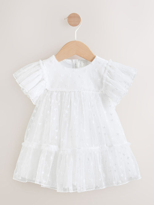 Dsiney Kidz - White Bow Mesh Baby Dress (0mths-2yrs) image 1