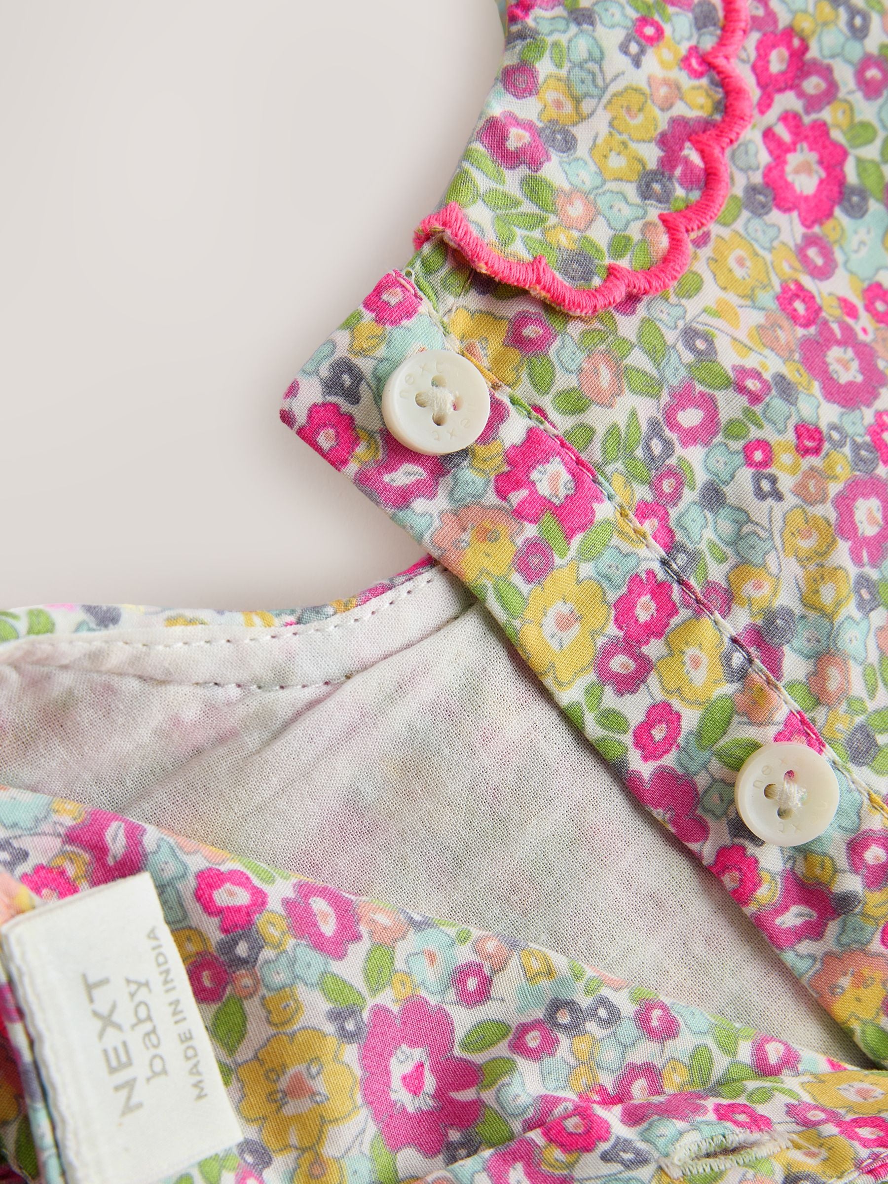 Pink Floral Woven Baby Dress and Knickers Set 2 Piece (0mths-2yrs) image 7
