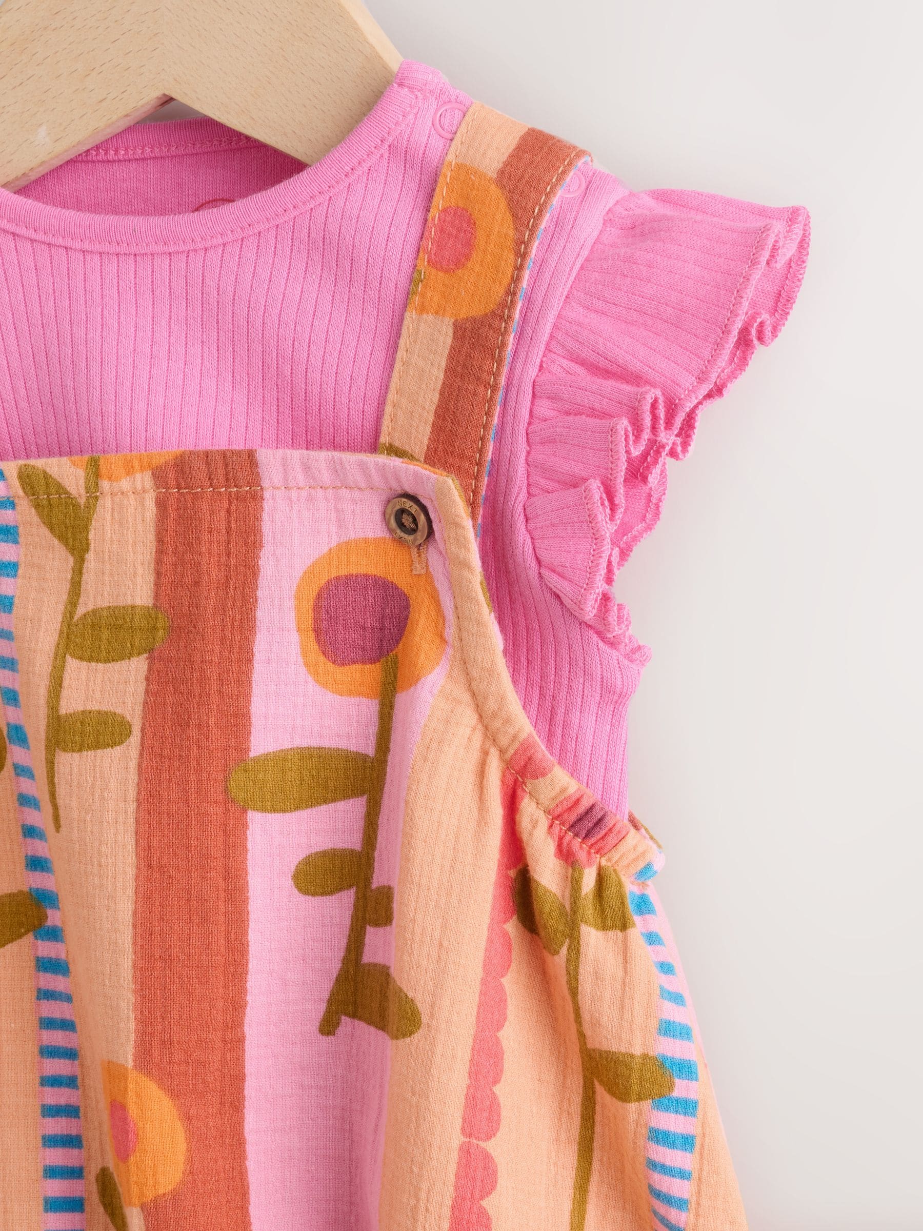 Pink Bright Bloomer Baby Romper with Bodysuit Set 2 Piece (0mths-2yrs) image 4