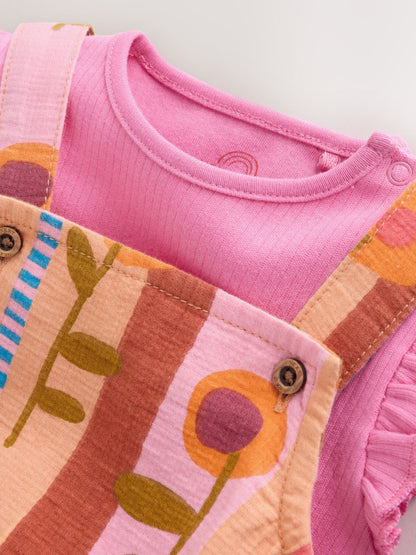 Pink Bright Bloomer Baby Romper with Bodysuit Set 2 Piece (0mths-2yrs) image 6