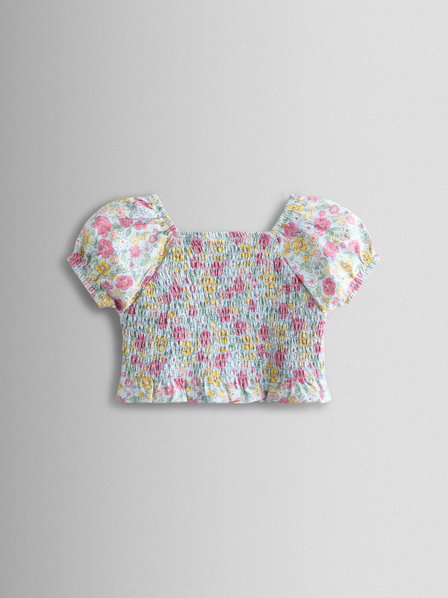 JoJo Maman Bébé Blue Smocked Cap Sleeve Top & Skort Set image 4