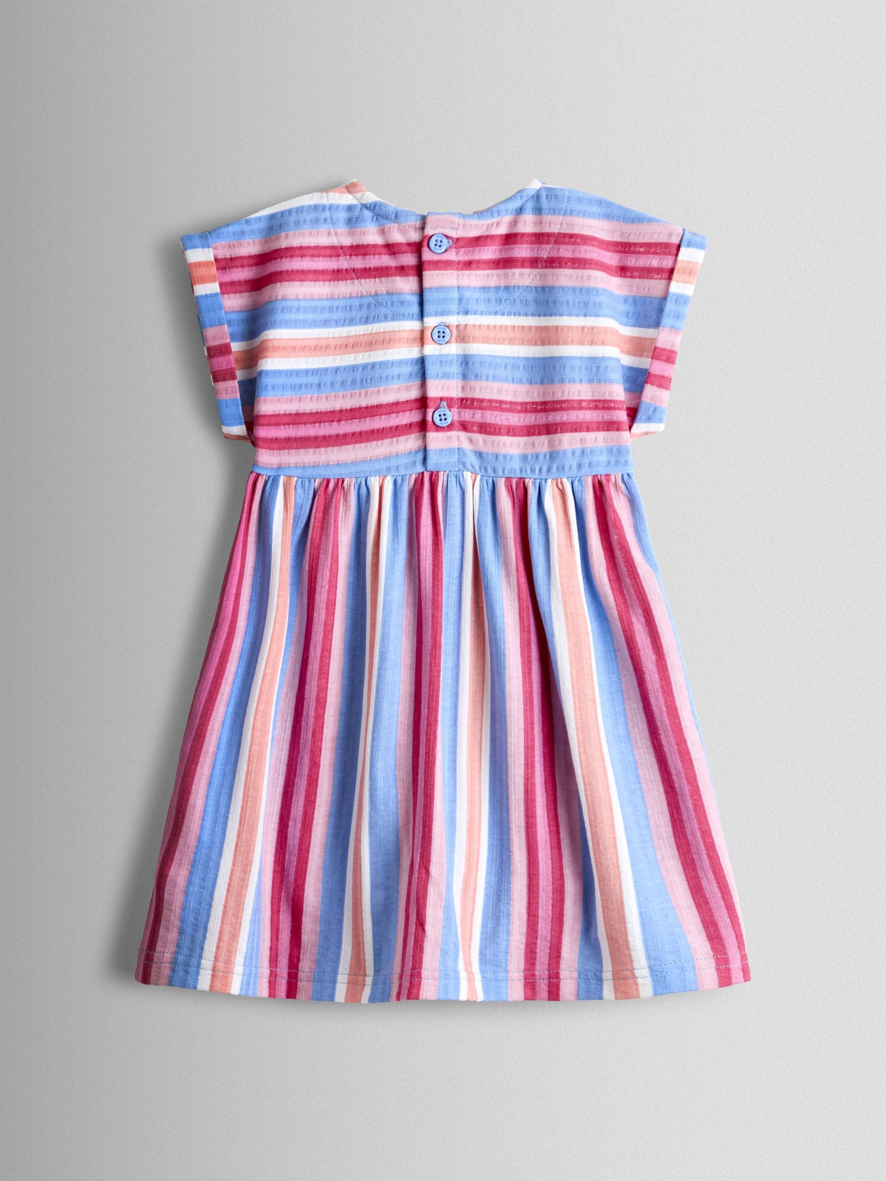 JoJo Maman Bébé Pink Ombre Stripe Pet In Pocket Relaxed Dress image 2