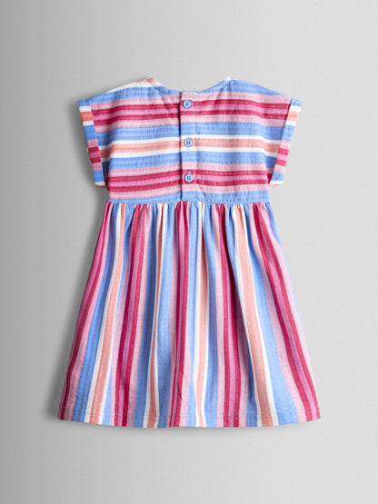 JoJo Maman Bébé Pink Ombre Stripe Pet In Pocket Relaxed Dress image 2