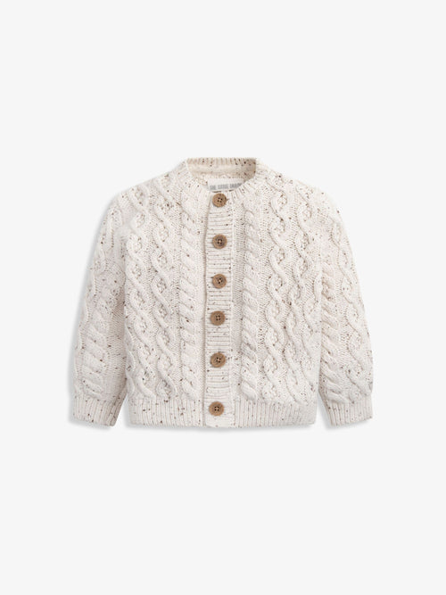 Dsiney Kidz - The Little Tailor Natural Fisherman Cable Knit Cotton Cardigan image 1