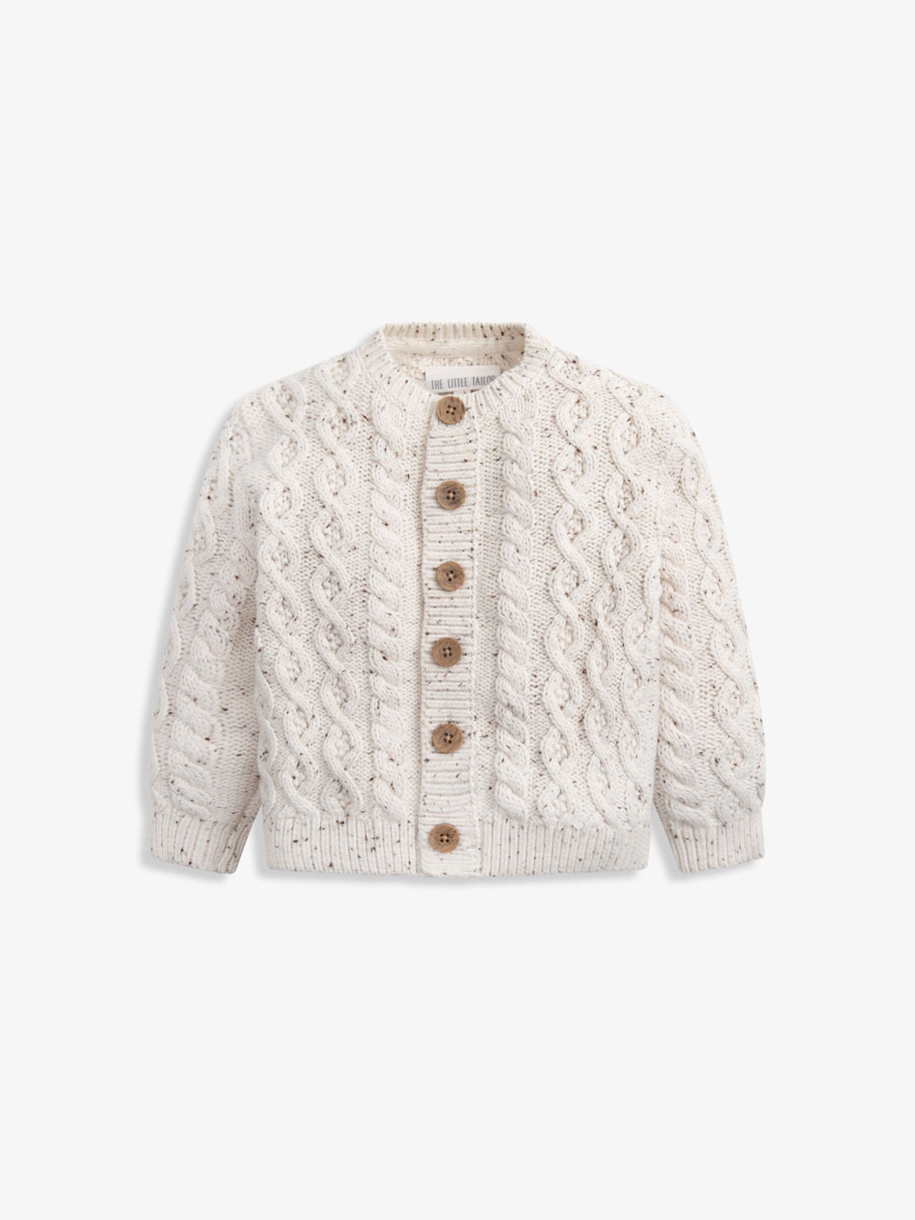 Dsiney Kidz - The Little Tailor Natural Fisherman Cable Knit Cotton Cardigan image 1