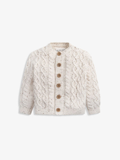 Dsiney Kidz - The Little Tailor Natural Fisherman Cable Knit Cotton Cardigan image 1