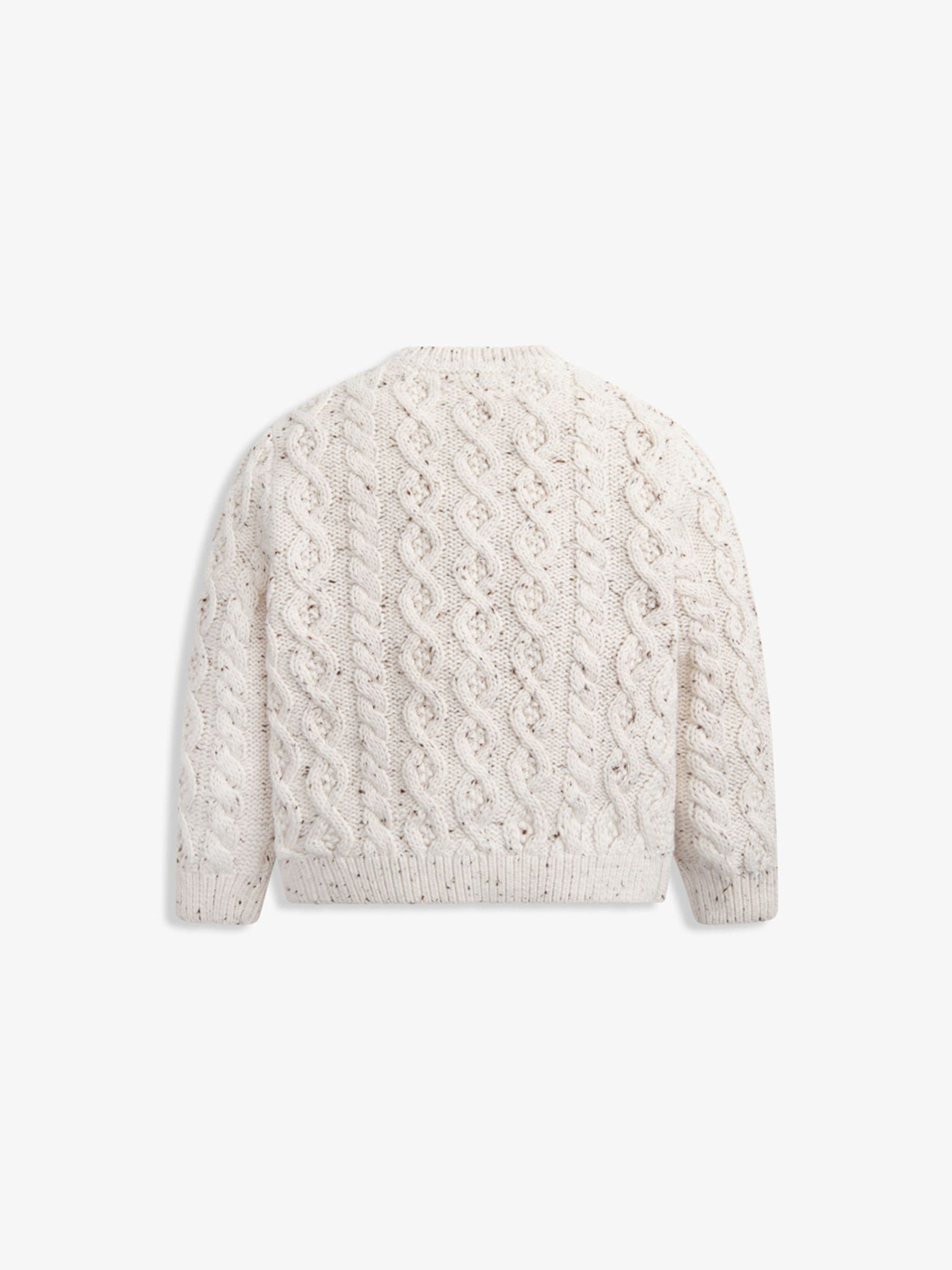 Dsiney Kidz - The Little Tailor Natural Fisherman Cable Knit Cotton Cardigan image 2