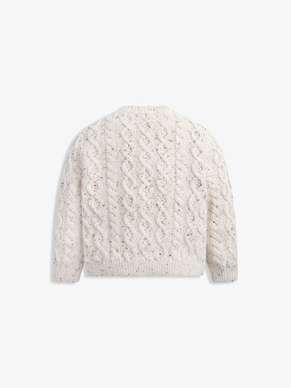 Dsiney Kidz - The Little Tailor Natural Fisherman Cable Knit Cotton Cardigan image 2