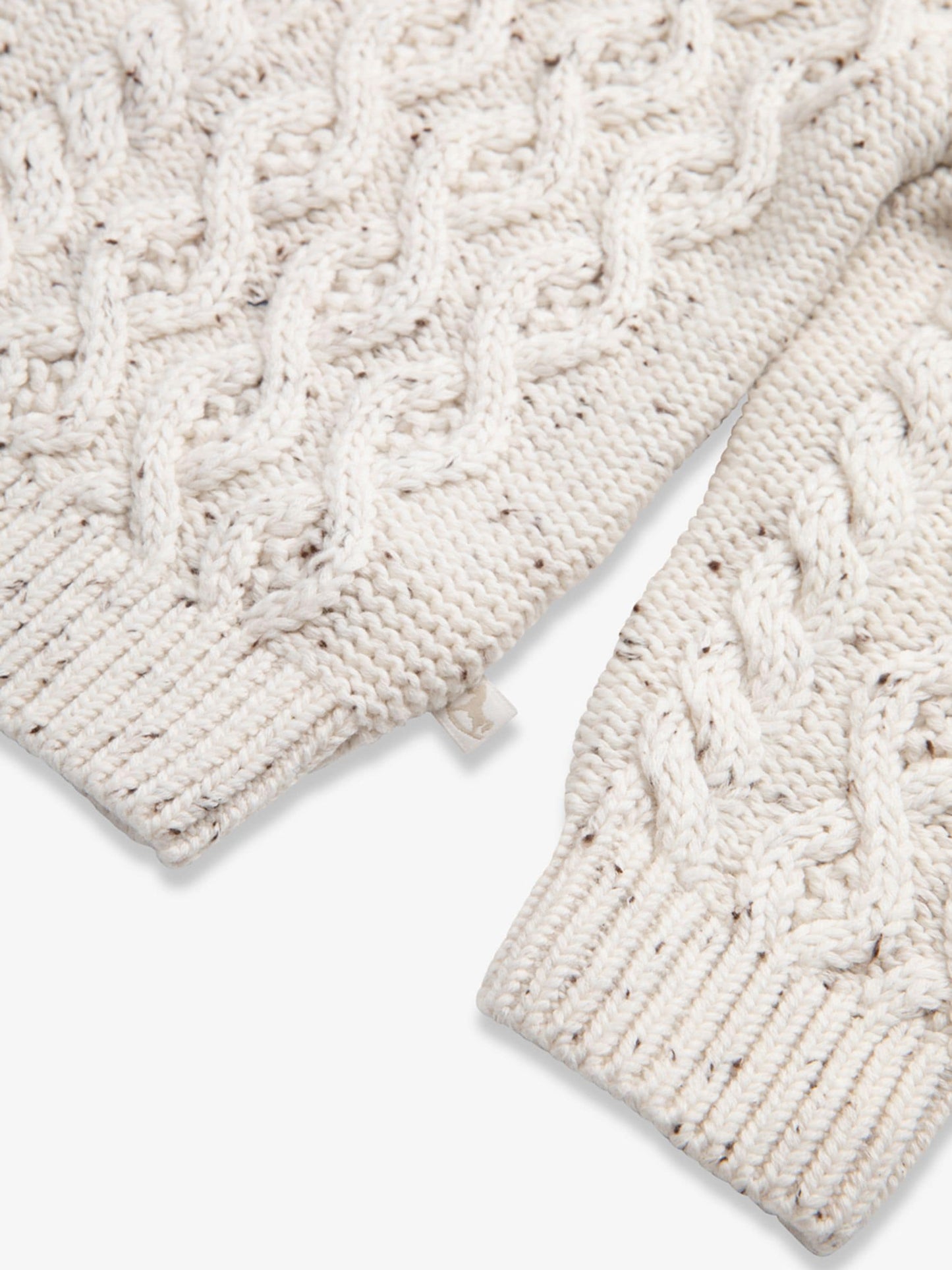 Dsiney Kidz - The Little Tailor Natural Fisherman Cable Knit Cotton Cardigan image 3