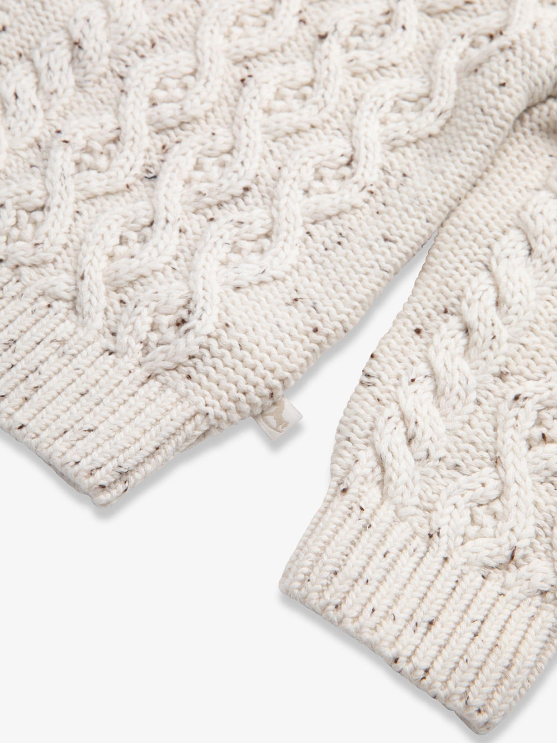 Dsiney Kidz - The Little Tailor Natural Fisherman Cable Knit Cotton Cardigan image 3