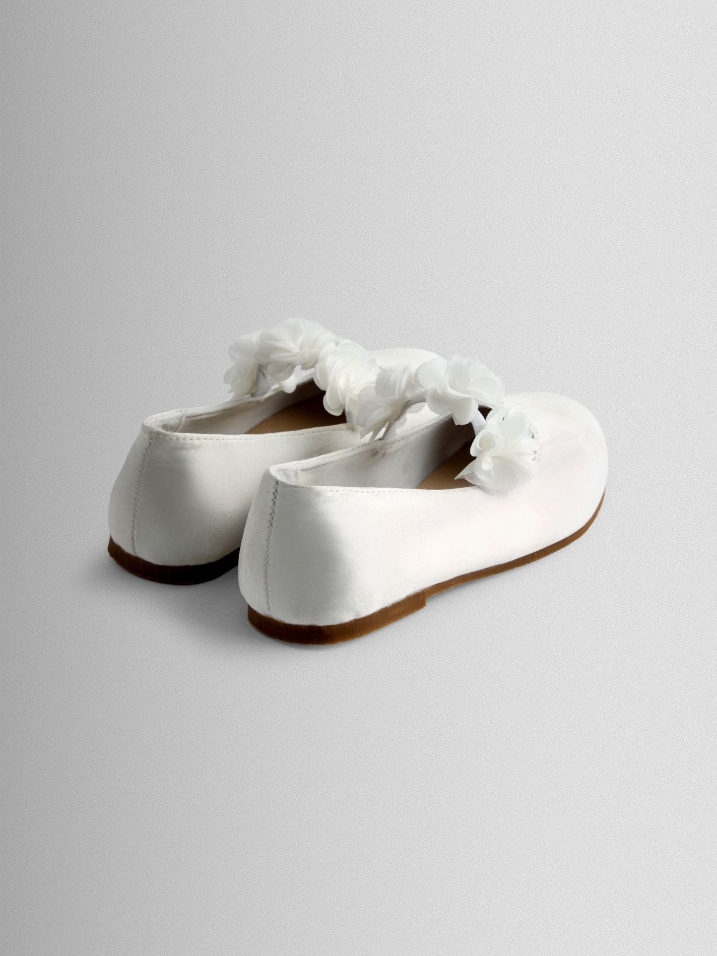 JoJo Maman Bébé White Rose Strap Ballet Pumps image 3