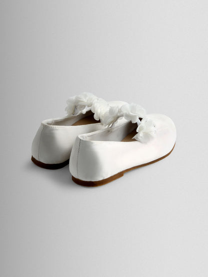 JoJo Maman Bébé White Rose Strap Ballet Pumps image 3