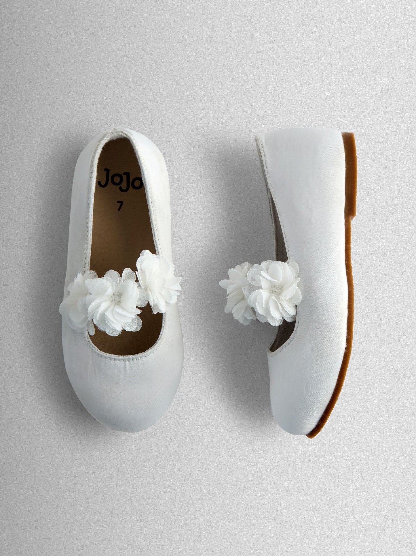 JoJo Maman Bébé White Rose Strap Ballet Pumps image 4
