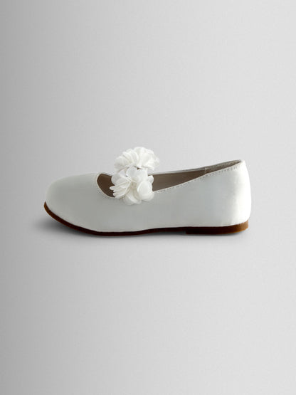 JoJo Maman Bébé White Rose Strap Ballet Pumps image 5