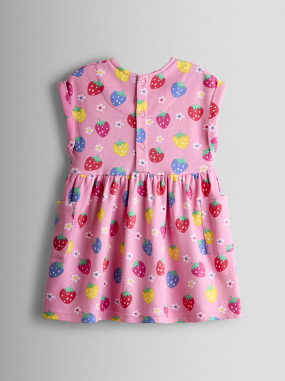 JoJo Maman Bébé Pink Strawberry Pet In Pocket Dress image 3