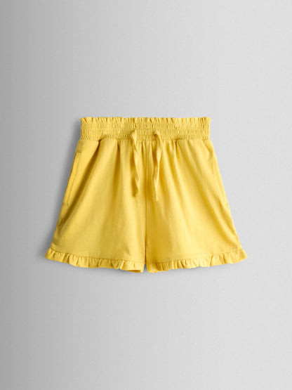 JoJo Maman Bébé Yellow & Blue Daisy 2-Pack Frill Shorts image 4