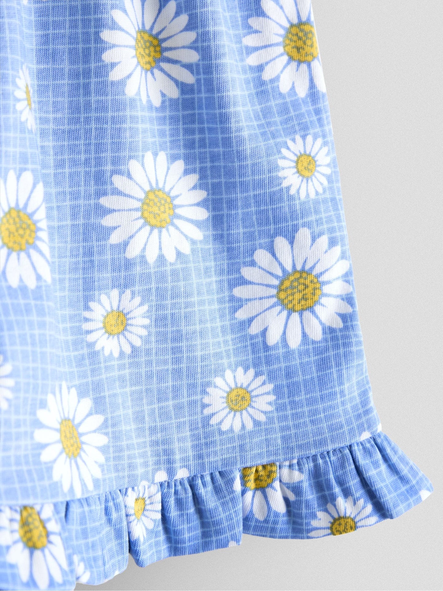 JoJo Maman Bébé Yellow & Blue Daisy 2-Pack Frill Shorts image 6