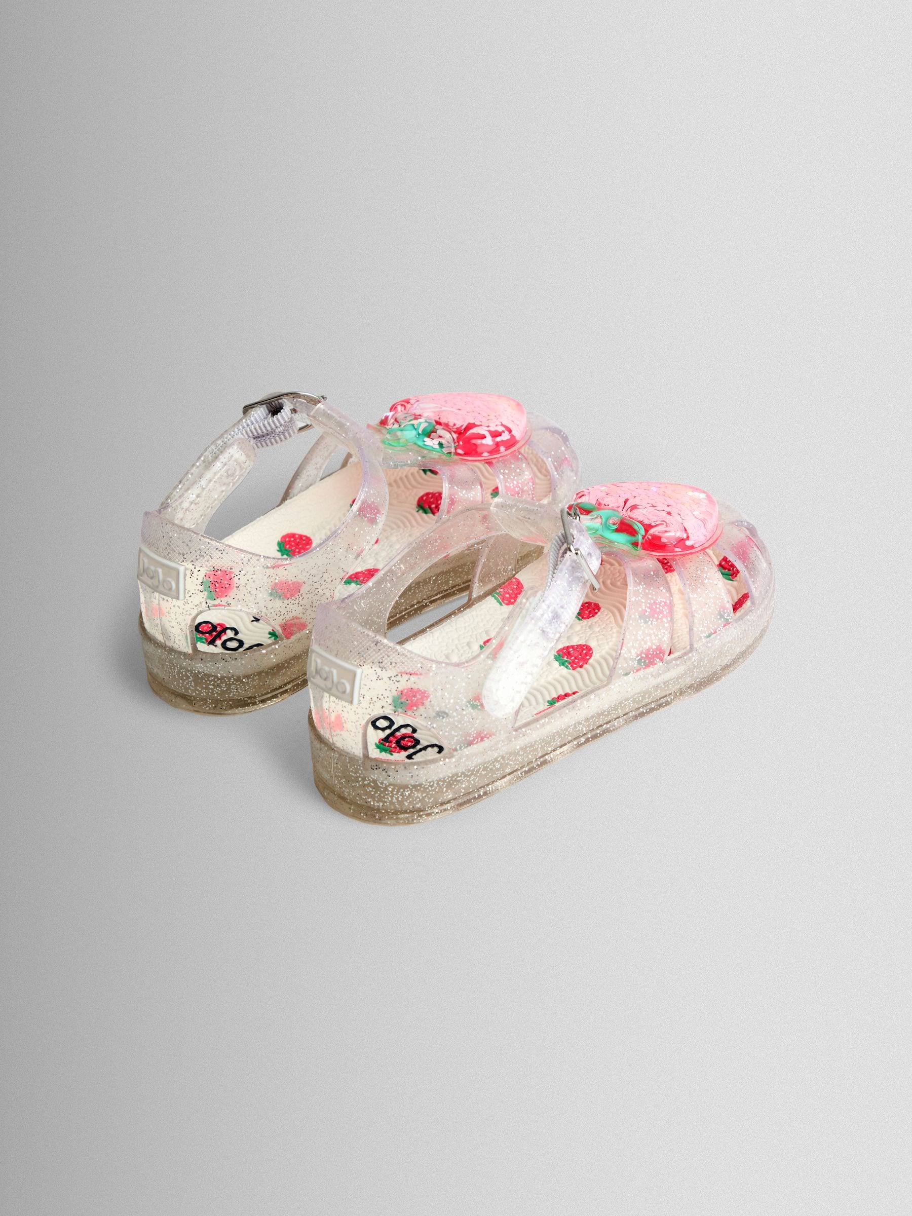 JoJo Maman Bébé Pink Strawberry 3D Jelly Sandals image 2