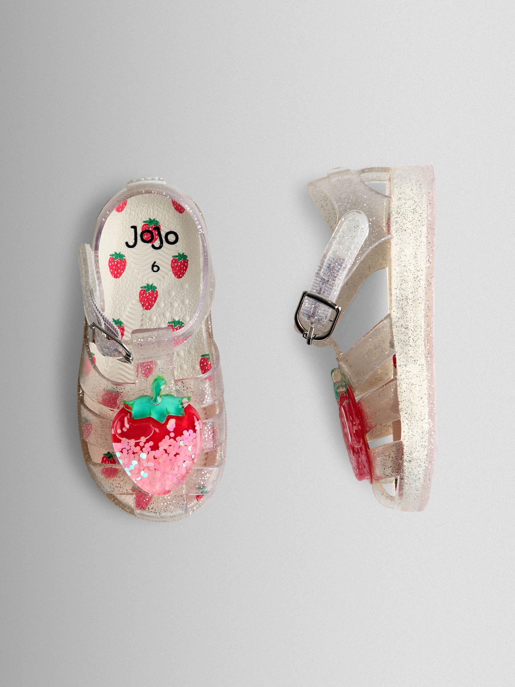 JoJo Maman Bébé Pink Strawberry 3D Jelly Sandals image 3