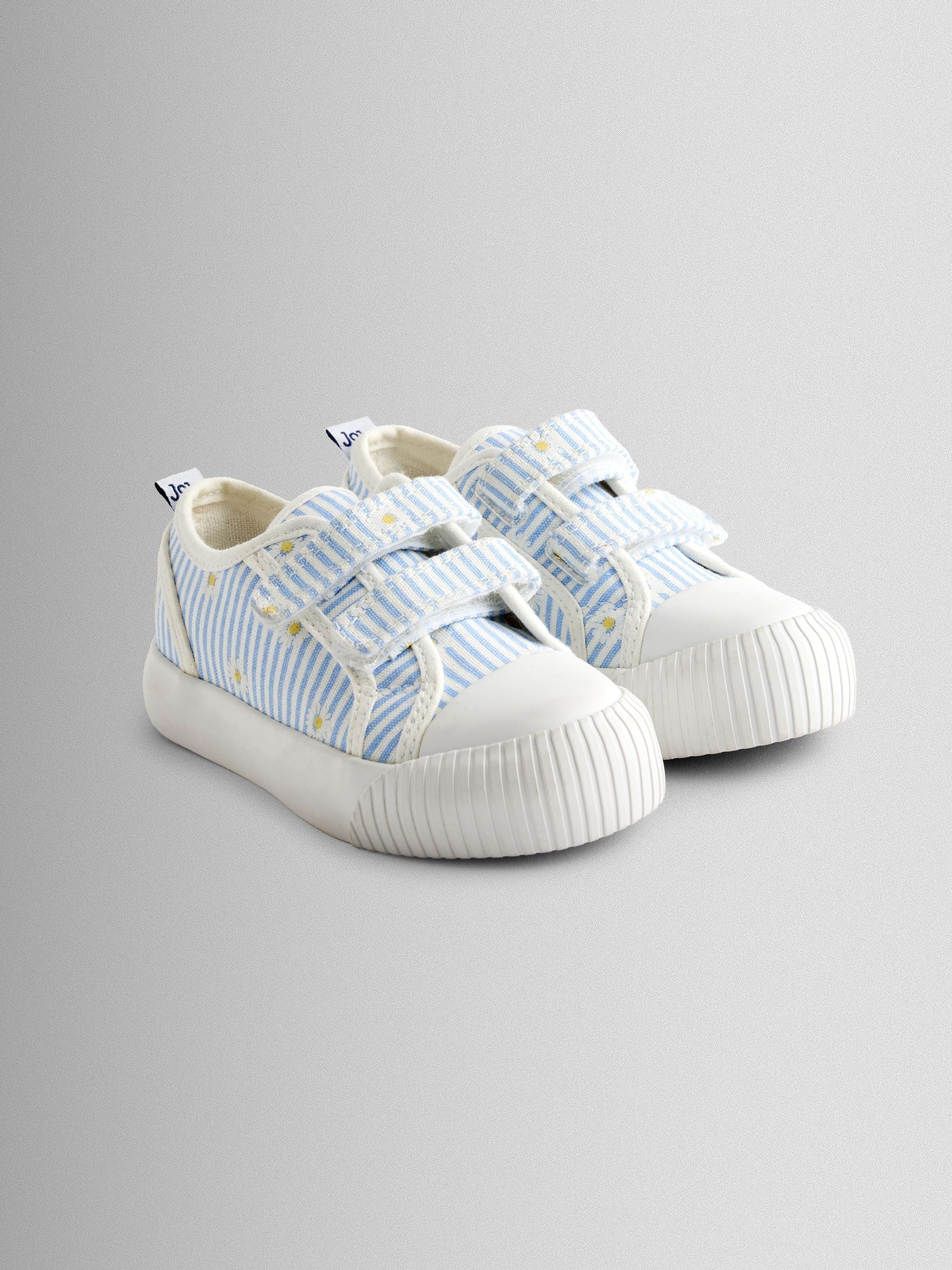 JoJo Maman Bébé Blue Daisy Double Strap Canvas Pumps image 1